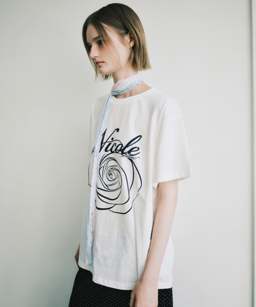 NICK&NICOLE(ニックアンドニコール)の「NICOLE ROSE SLEEVE TOP_CREAM NAVY(Tシャツ/カットソー・レディース・その他・MEDIUM/LARGE)」の2枚目の写真