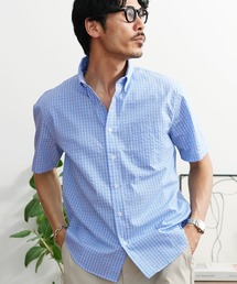 jiggys shop | シアサッカー 速乾 半袖 ボタンダウンシャツ(シャツ/ブラウス)