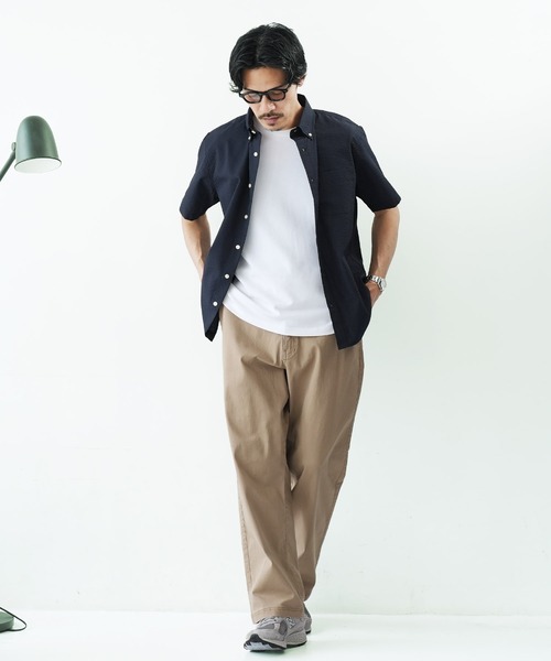 jiggys shop(ジギーズショップ)の「シアサッカー 速乾 半袖 ボタンダウンシャツ(シャツ/ブラウス・メンズ・ブルー系その他2/サックスブルー/ブルー系その他/ネイビー/ホワイト・X-LARGE/LARGE/MEDIUM)」の9枚目の写真