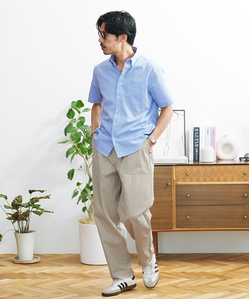 jiggys shop(ジギーズショップ)の「シアサッカー 速乾 半袖 ボタンダウンシャツ(シャツ/ブラウス・メンズ・ブルー系その他2/サックスブルー/ブルー系その他/ネイビー/ホワイト・X-LARGE/LARGE/MEDIUM)」の18枚目の写真