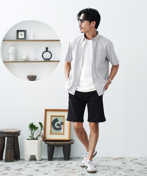 jiggys shop(ジギーズショップ)の「シアサッカー 速乾 半袖 ボタンダウンシャツ(シャツ/ブラウス・メンズ・ブルー系その他2/サックスブルー/ブルー系その他/ネイビー/ホワイト・X-LARGE/LARGE/MEDIUM)」の20枚目の写真