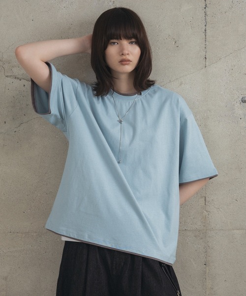 Confirm(コンファーム)の「ネックディテール Tシャツ / Neck Detail Plain T-Shirt メンズ ウィメンズ ユニセックス(Tシャツ/カットソー・メンズ・ブラック/グレー/アイボリー/スカイブルー・M/L)」の4枚目の写真