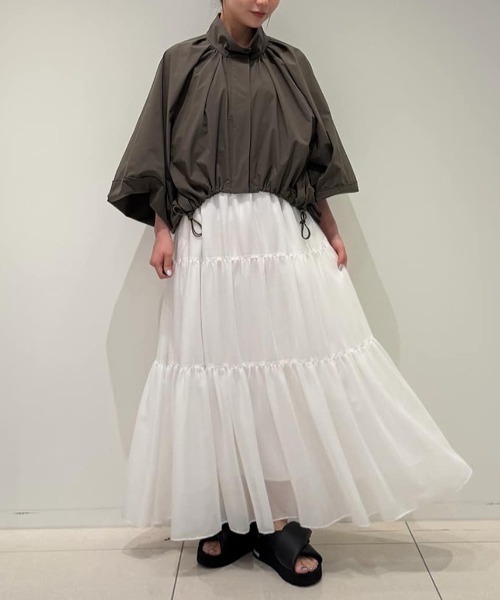 ADORE(アドーア)の「◆スーパーライトストレッチブラウス(シャツ/ブラウス・レディース・カーキ/ブラック・38)」の3枚目の写真