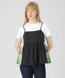 【一部店舗限定】パーシャルチェックキャミコンビ