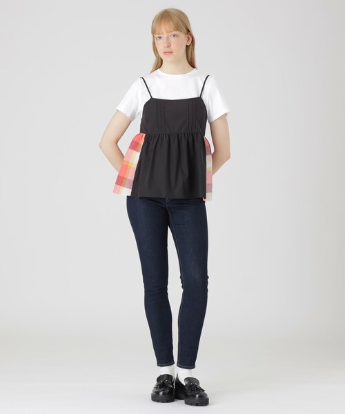 BLUE LABEL CRESTBRIDGE(ブルーレーベルクレストブリッジ)の「【一部店舗限定】パーシャルチェックキャミコンビ(Tシャツ/カットソー・レディース・グリーン系その他2/レッド系その他4・38)」の10枚目の写真