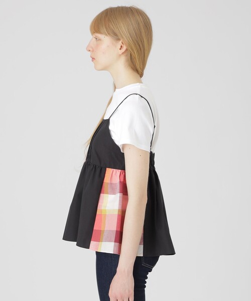 BLUE LABEL CRESTBRIDGE(ブルーレーベルクレストブリッジ)の「【一部店舗限定】パーシャルチェックキャミコンビ(Tシャツ/カットソー・レディース・グリーン系その他2/レッド系その他4・38)」の12枚目の写真