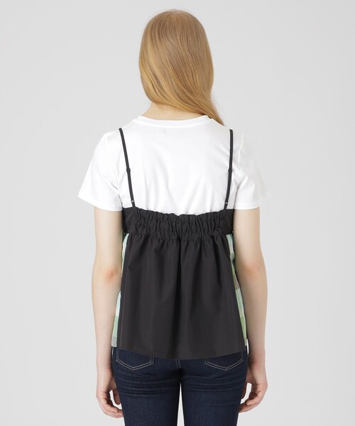 BLUE LABEL CRESTBRIDGE(ブルーレーベルクレストブリッジ)の「【一部店舗限定】パーシャルチェックキャミコンビ(Tシャツ/カットソー・レディース・グリーン系その他2/レッド系その他4・38)」の6枚目の写真