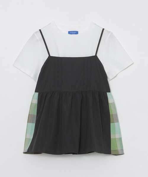 BLUE LABEL CRESTBRIDGE(ブルーレーベルクレストブリッジ)の「【一部店舗限定】パーシャルチェックキャミコンビ(Tシャツ/カットソー・レディース・グリーン系その他2/レッド系その他4・38)」の9枚目の写真