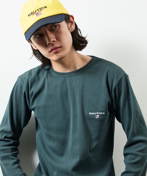NAUTICA(ノーティカ)の「NAUTICA/ノーティカ Essentials タイトフィット L/S クルーネック ピグメントTシャツ(Tシャツ/カットソー・メンズ・ネイビー/オリーブ/チャコールグレー・LARGE/SMALL/MEDIUM)」の2枚目の写真
