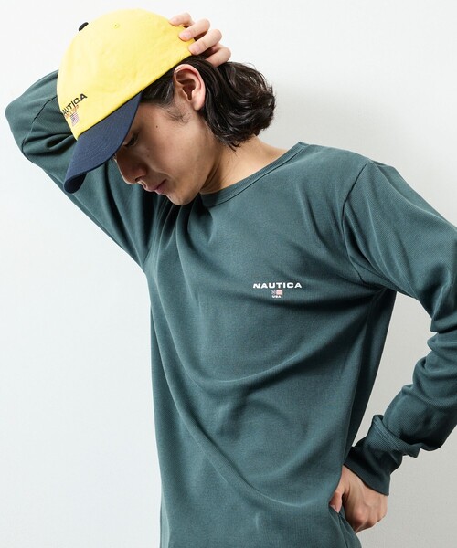 NAUTICA(ノーティカ)の「NAUTICA/ノーティカ Essentials タイトフィット L/S クルーネック ピグメントTシャツ(Tシャツ/カットソー・メンズ・ネイビー/オリーブ/チャコールグレー・LARGE/SMALL/MEDIUM)」の9枚目の写真