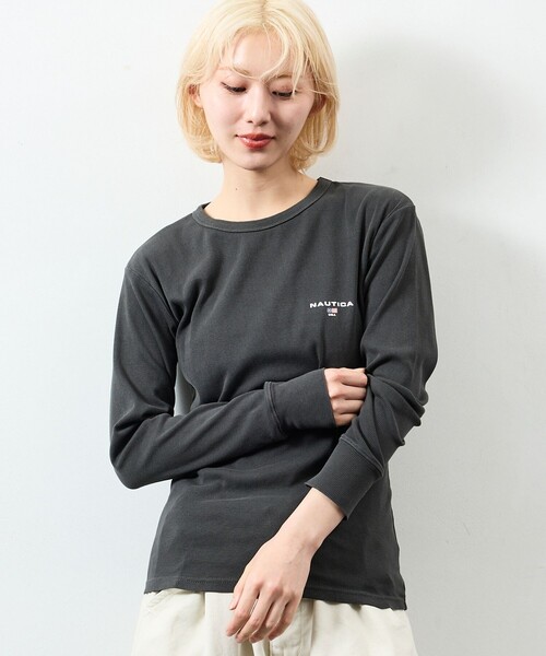 NAUTICA(ノーティカ)の「NAUTICA/ノーティカ Essentials タイトフィット L/S クルーネック ピグメントTシャツ(Tシャツ/カットソー・メンズ・ネイビー/オリーブ/チャコールグレー・LARGE/SMALL/MEDIUM)」の12枚目の写真