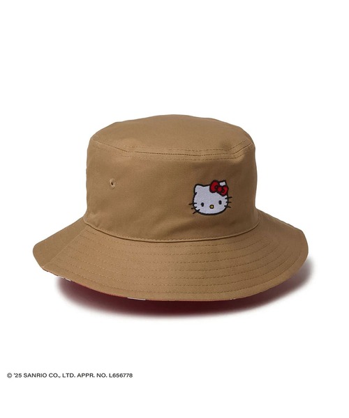 NEW ERA(ニューエラ)の「ニューエラ【NEW ERA】- ハローキティ リバーシブル バケットハット キッズ【KIDS BUCKET RV KITTY KHAKI/RED 14348590】(ハット・キッズ・カーキ・S/M/M/L/L/XL)」の4枚目の写真