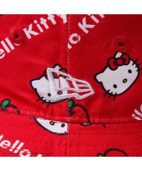 NEW ERA(ニューエラ)の「ニューエラ【NEW ERA】- ハローキティ リバーシブル バケットハット キッズ【KIDS BUCKET RV KITTY KHAKI/RED 14348590】(ハット・キッズ・カーキ・S/M/M/L/L/XL)」の8枚目の写真