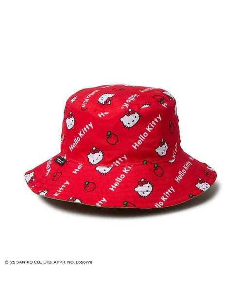 NEW ERA(ニューエラ)の「ニューエラ【NEW ERA】- ハローキティ リバーシブル バケットハット キッズ【KIDS BUCKET RV KITTY KHAKI/RED 14348590】(ハット・キッズ・カーキ・S/M/M/L/L/XL)」の3枚目の写真