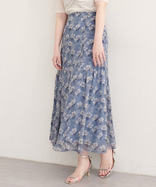 natural couture（ナチュラルクチュール）の「フラワーマーメイドギャザースカート（スカート・レディース・イエロー系その他/ブラック系その他/ホワイト系その他/ブルー系その他・FREE）」の9枚目の写真