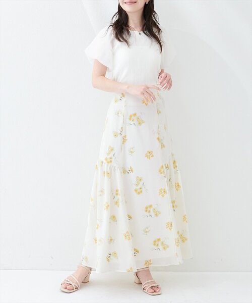 natural couture（ナチュラルクチュール）の「フラワーマーメイドギャザースカート（スカート・レディース・イエロー系その他/ブラック系その他/ホワイト系その他/ブルー系その他・FREE）」の17枚目の写真