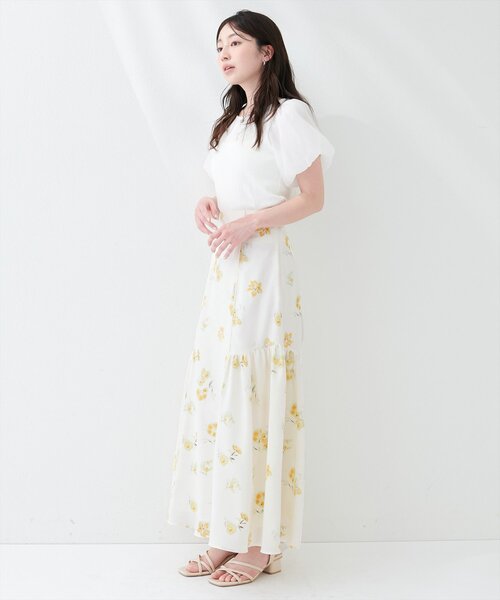 natural couture（ナチュラルクチュール）の「フラワーマーメイドギャザースカート（スカート・レディース・イエロー系その他/ブラック系その他/ホワイト系その他/ブルー系その他・FREE）」の18枚目の写真