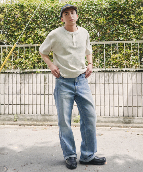 XERO（ゼロ）の「ワッフルクロップヘンリーネックTシャツ[メランジオートミール]（Tシャツ/カットソー・レディース・その他・MEDIUM/LARGE）」の3枚目の写真