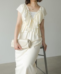 【前後2WAY着用可能】【選べるサイズ展開】マルチWAYフリルスウェットワンピース