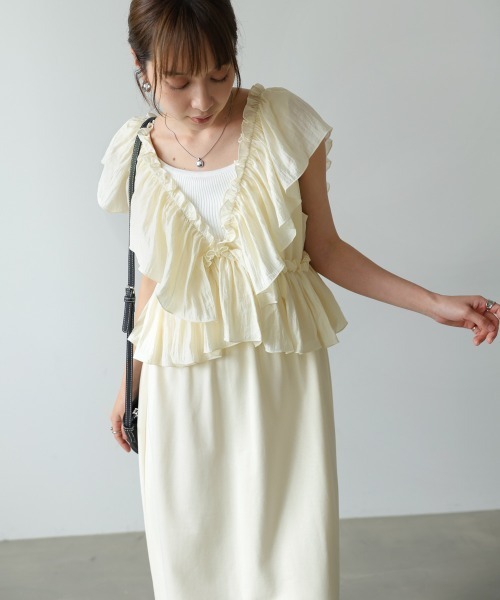 Bab(バブ)の「【前後2WAY着用可能】【選べるサイズ展開】マルチWAYフリルスウェットワンピース(ワンピース・レディース・ベージュ/アイボリー/チャコールグレー・S/M)」の18枚目の写真