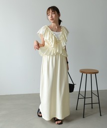 Bab（バブ）の「【前後2WAY着用可能】【選べるサイズ展開】マルチWAYフリルスウェットワンピース（ワンピース）」