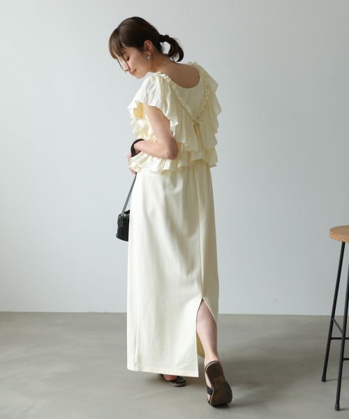 Bab(バブ)の「【前後2WAY着用可能】【選べるサイズ展開】マルチWAYフリルスウェットワンピース(ワンピース・レディース・ベージュ/アイボリー/チャコールグレー・S/M)」の22枚目の写真