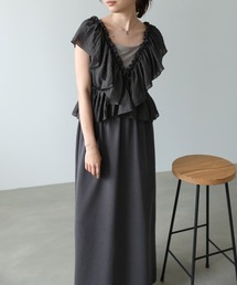 Bab（バブ）の「【前後2WAY着用可能】【選べるサイズ展開】マルチWAYフリルスウェットワンピース（ワンピース）」