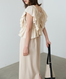 Bab（バブ）の「【前後2WAY着用可能】【選べるサイズ展開】マルチWAYフリルスウェットワンピース（ワンピース）」