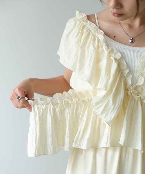 Bab(バブ)の「【前後2WAY着用可能】【選べるサイズ展開】マルチWAYフリルスウェットワンピース(ワンピース・レディース・ベージュ/アイボリー/チャコールグレー・S/M)」の9枚目の写真