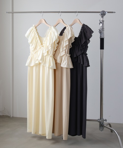 Bab(バブ)の「【前後2WAY着用可能】【選べるサイズ展開】マルチWAYフリルスウェットワンピース(ワンピース・レディース・ベージュ/アイボリー/チャコールグレー・S/M)」の12枚目の写真