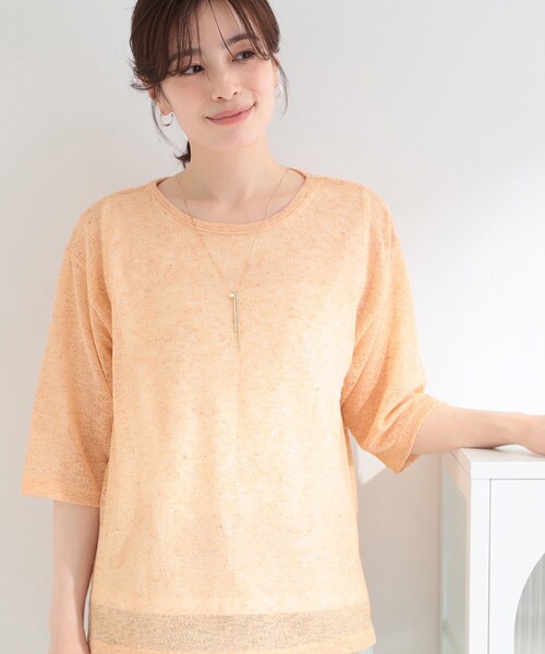 SHOO・LA・RUE(シューラルー)の「【2点セット】メランジシアートップス×タンクトップセット(その他トップス・レディース・オレンジ/ブラック/アイボリー・04/03/02/01)」の3枚目の写真