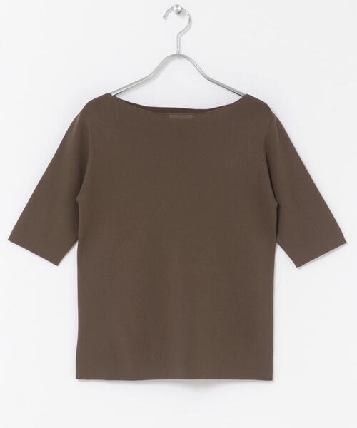 ITEMS URBANRESEARCH(アイテムズ アーバンリサーチ)の「『洗濯可』ソウバリボートネックニット(ニット/セーター・レディース・ブラウン/ホワイト系その他/ネイビー・FREE)」の18枚目の写真