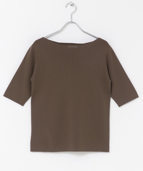 ITEMS URBANRESEARCH(アイテムズ アーバンリサーチ)の「ソウバリボートネックニット(ニット/セーター・レディース・ブラウン/ホワイト系その他/ネイビー・FREE)」の6枚目の写真