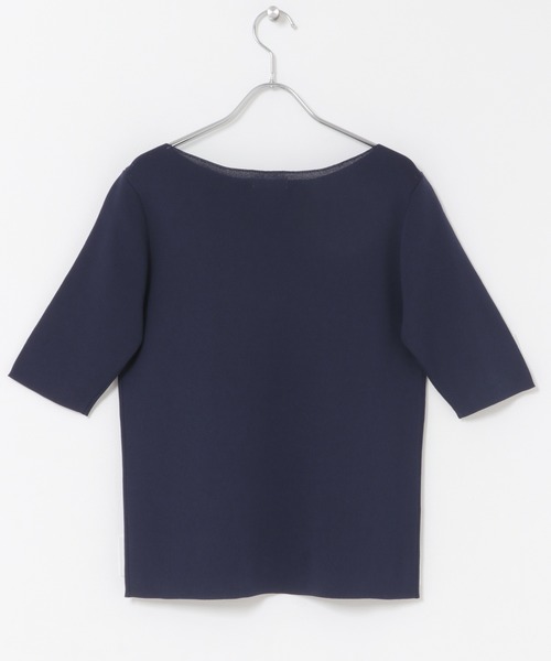 ITEMS URBANRESEARCH(アイテムズ アーバンリサーチ)の「ソウバリボートネックニット(ニット/セーター・レディース・ブラウン/ホワイト系その他/ネイビー・FREE)」の9枚目の写真