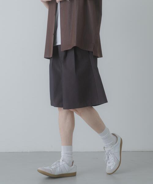 SENSE OF PLACE by URBAN RESEARCH(センスオブプレイスバイアーバンリサーチ)の「ピンストライプワイドバギーショーツ(その他パンツ・メンズ・ネイビー/ベージュ/チャコールグレー・LARGE/MEDIUM)」の6枚目の写真
