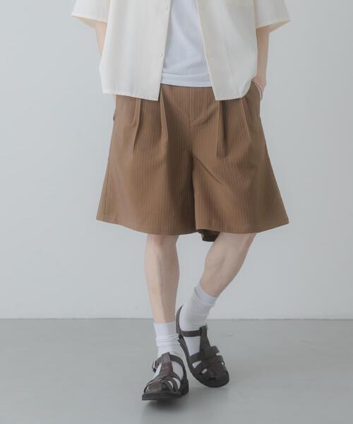 SENSE OF PLACE by URBAN RESEARCH(センスオブプレイスバイアーバンリサーチ)の「ピンストライプワイドバギーショーツ(その他パンツ・メンズ・ネイビー/ベージュ/チャコールグレー・LARGE/MEDIUM)」の16枚目の写真