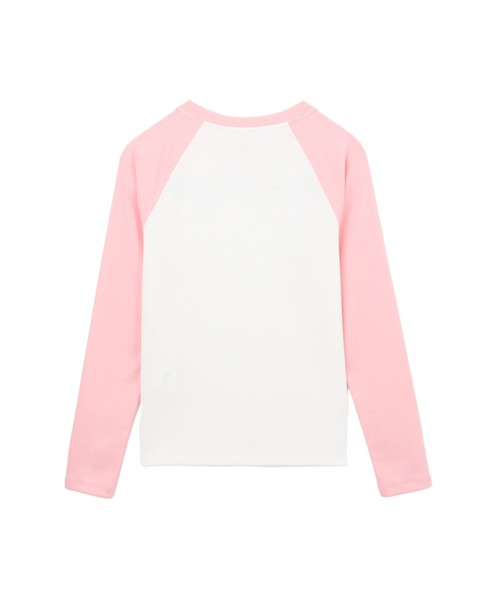 APEE BY A BATHING APE(エイピーバイアベイシングエイプ)の「HEART BADGE RAGLAN LS TEE(Tシャツ/カットソー・レディース・グレー系その他2/ホワイト×ピンク/ホワイト×ブラック/ベージュ系その他・X-SMALL/SMALL/MEDIUM)」の6枚目の写真