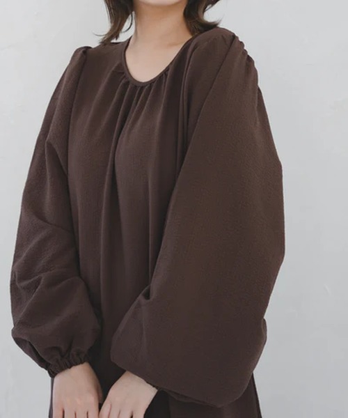 merrylatte(メリーラテ)の「シンプルティアードワンピース【IROHANI】(ワンピース・レディース・ブラウン・FREE)」の2枚目の写真