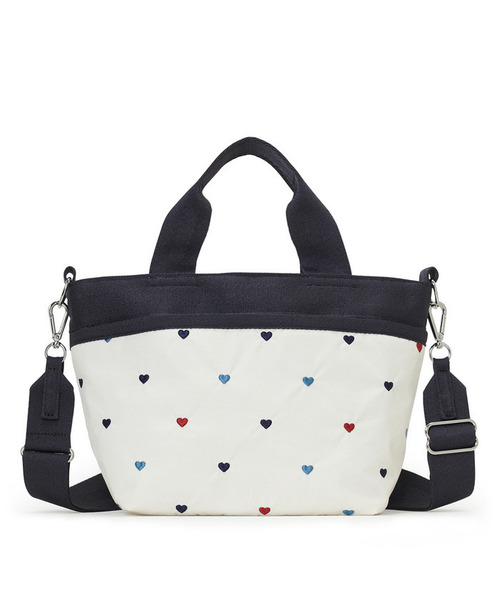 LeSportsac(レスポートサック)の「SMALL BUCKET TOTE トリコロールハートエンブロイダリー(トートバッグ・レディース・ホワイト・FREE)」の4枚目の写真