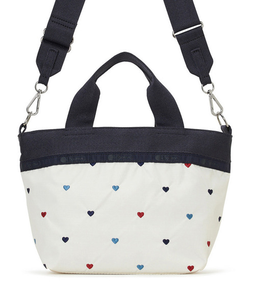 LeSportsac(レスポートサック)の「SMALL BUCKET TOTE トリコロールハートエンブロイダリー(トートバッグ・レディース・ホワイト・FREE)」の6枚目の写真