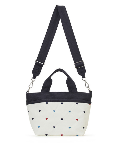 LeSportsac(レスポートサック)の「SMALL BUCKET TOTE トリコロールハートエンブロイダリー(トートバッグ・レディース・ホワイト・FREE)」の7枚目の写真