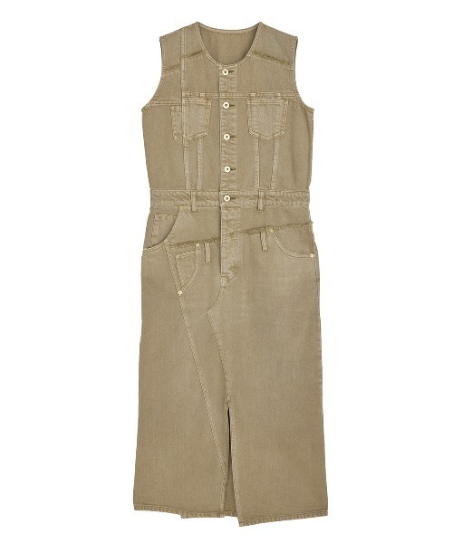 Ameri(アメリ)の「MEDI REMAKE I LINE DENIM DRESS(ワンピース・レディース・ブラウン/ブルー・X-SMALL/MEDIUM/SMALL)」の16枚目の写真