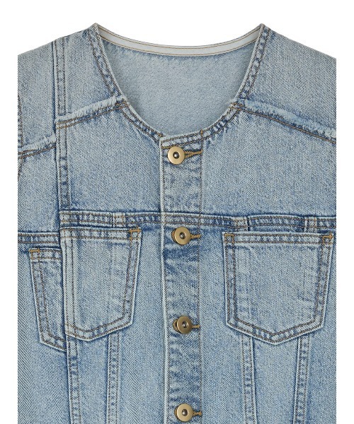 Ameri(アメリ)の「MEDI REMAKE I LINE DENIM DRESS(ワンピース・レディース・ブラウン/ブルー・X-SMALL/MEDIUM/SMALL)」の6枚目の写真