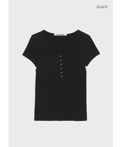 BLACKUP（ブラックアップ）の「[MADE] ダーツビーヘンリーネック半袖Tシャツ（Tシャツ/カットソー・レディース・ブルーグリーン/ピンク/クリーム/ブラック・FREE）」の18枚目の写真