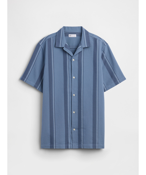 GAP(ギャップ)の「スタンダードフィット テクスチャー バケーションシャツ(シャツ/ブラウス・メンズ・ブルー/ブラウン・S/M/L/XL/XS)」の5枚目の写真