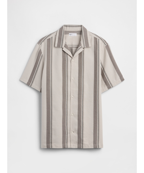 GAP(ギャップ)の「スタンダードフィット テクスチャー バケーションシャツ(シャツ/ブラウス・メンズ・ブルー/ブラウン・S/M/L/XL/XS)」の6枚目の写真
