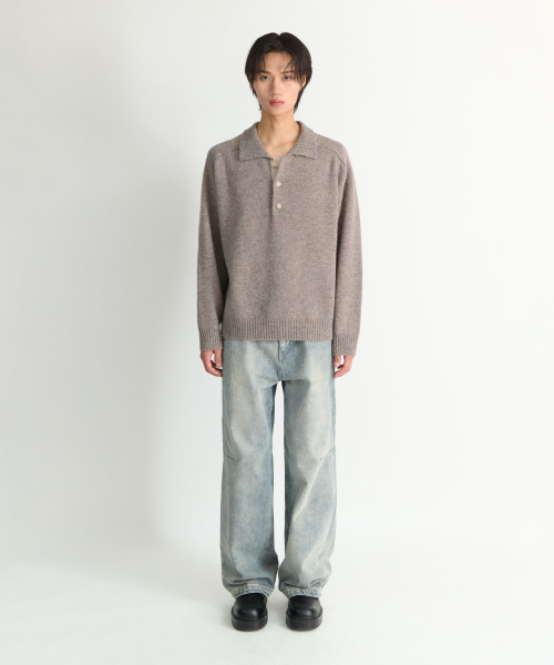 NONBLANK（ノンブランク）の「ウールカラー ニット_DORMOUSE BEIGE（ニット/セーター・メンズ・ベージュ・MEDIUM/LARGE/X-LARGE）」の3枚目の写真