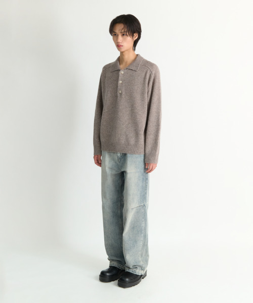 NONBLANK（ノンブランク）の「ウールカラー ニット_DORMOUSE BEIGE（ニット/セーター・メンズ・ベージュ・MEDIUM/LARGE/X-LARGE）」の6枚目の写真