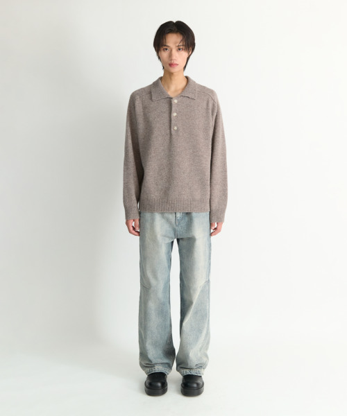 NONBLANK（ノンブランク）の「ウールカラー ニット_DORMOUSE BEIGE（ニット/セーター・メンズ・ベージュ・MEDIUM/LARGE/X-LARGE）」の7枚目の写真