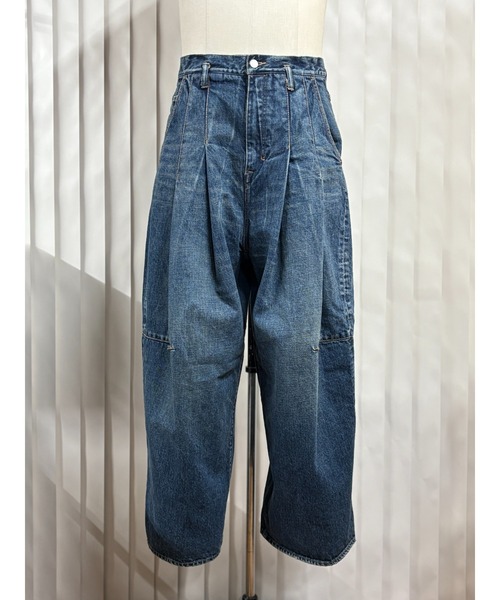 SHINYAKOZUKA(シンヤコヅカ)の「washed ordinary city baggy/バギーパンツ/SHINYAKOZUKA(デニムパンツ・メンズ・インディゴブルー/ブラック・MEDIUM/SMALL)」の3枚目の写真